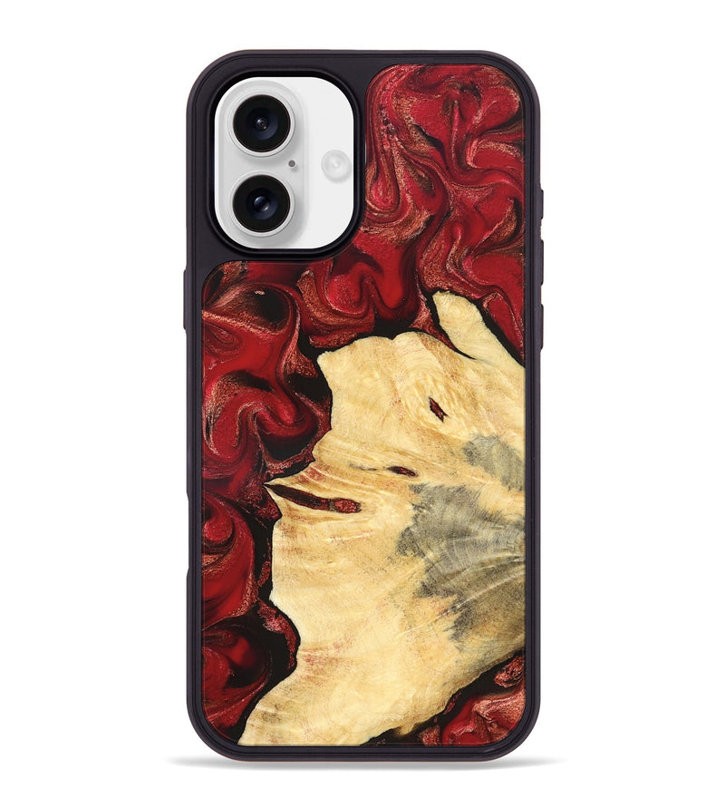 iPhone 16 Plus Wood Phone Case - Josiah (Red, 827202)