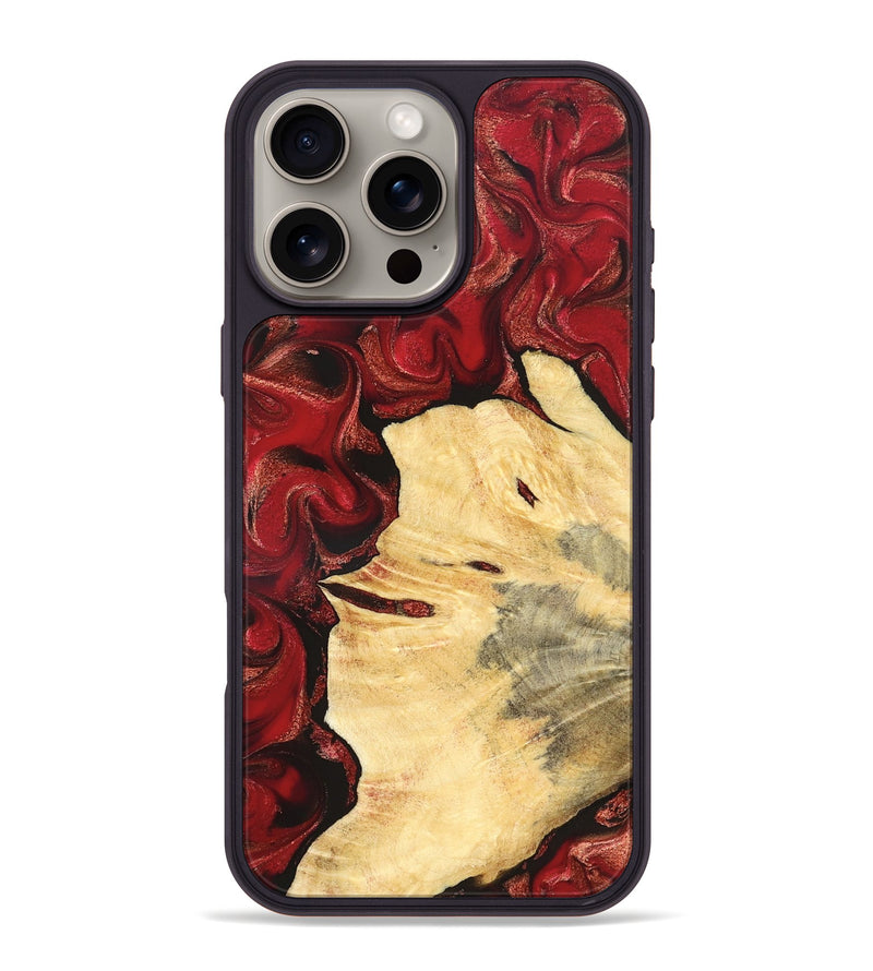 iPhone 16 Pro Max Wood Phone Case - Josiah (Red, 827202)