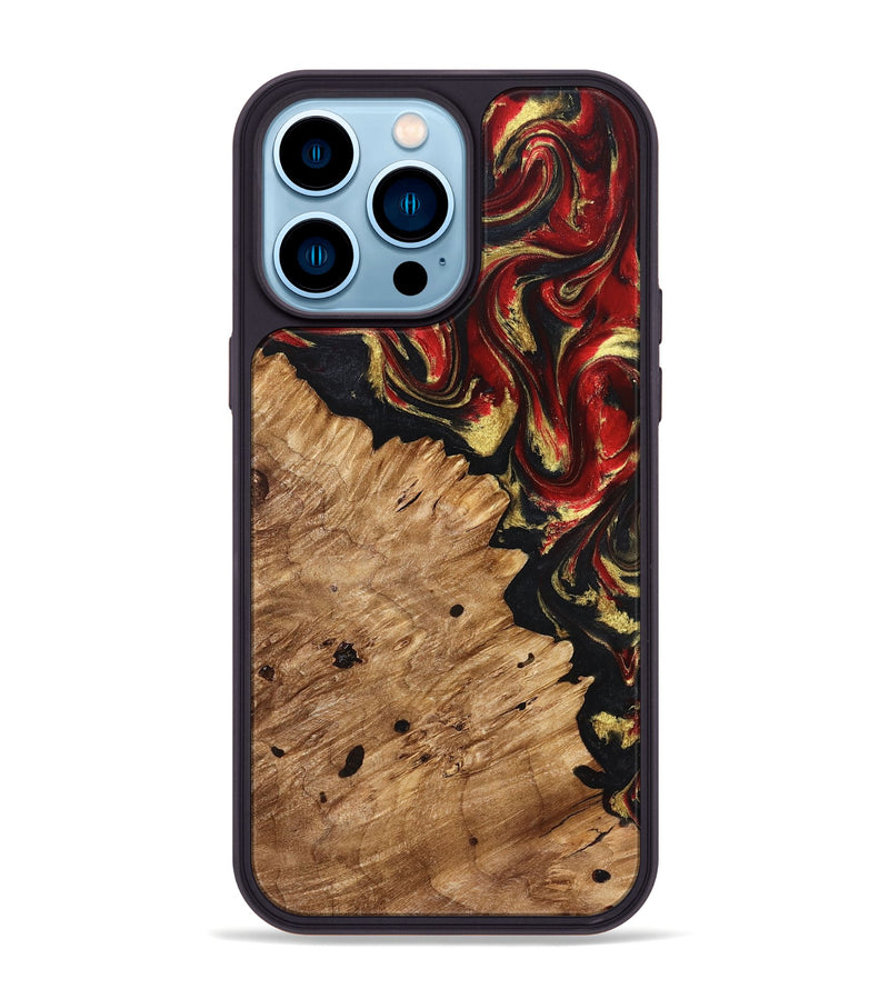 iPhone 14 Pro Max Wood Phone Case - Betty (Red, 827203)