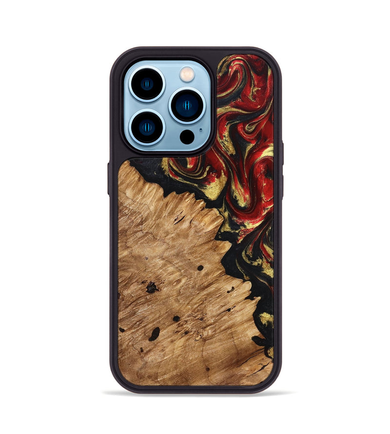iPhone 14 Pro Wood Phone Case - Betty (Red, 827203)