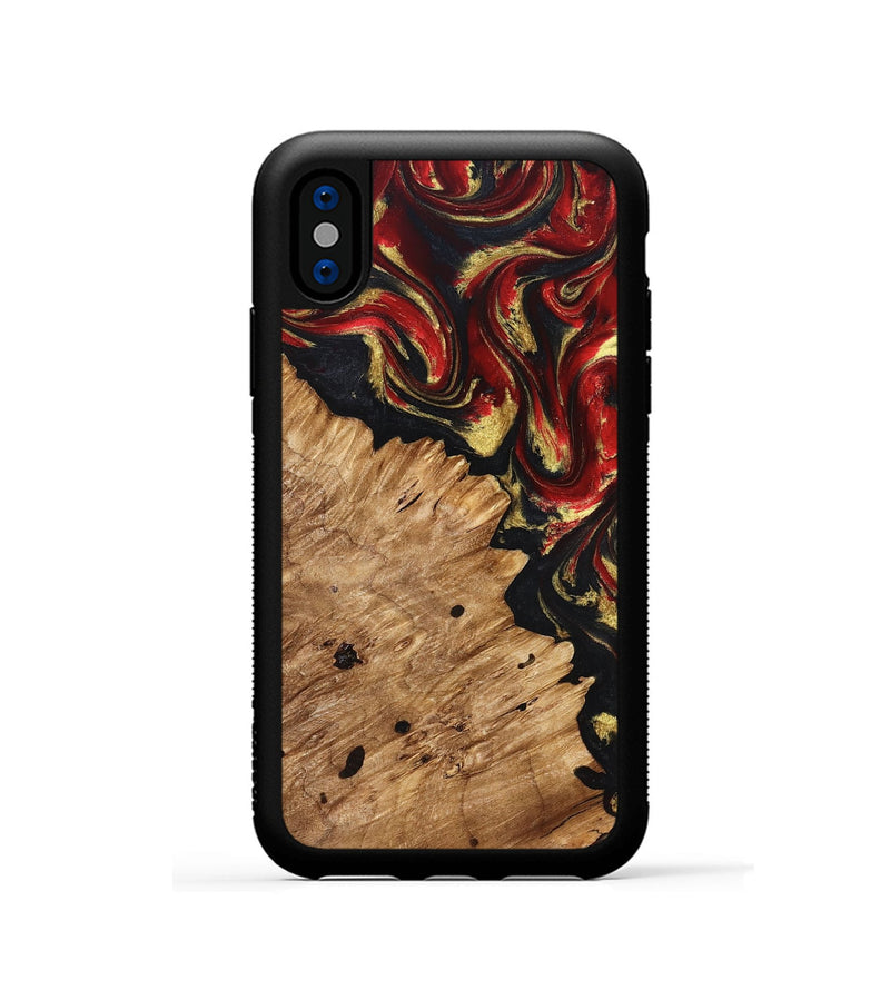 iPhone Xs Wood Phone Case - Betty (Red, 827203)