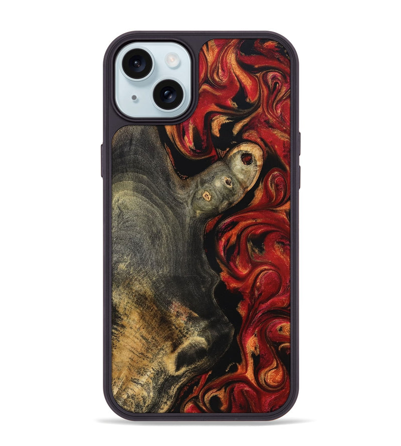 iPhone 15 Plus Wood Phone Case - Gia (Red, 827206)