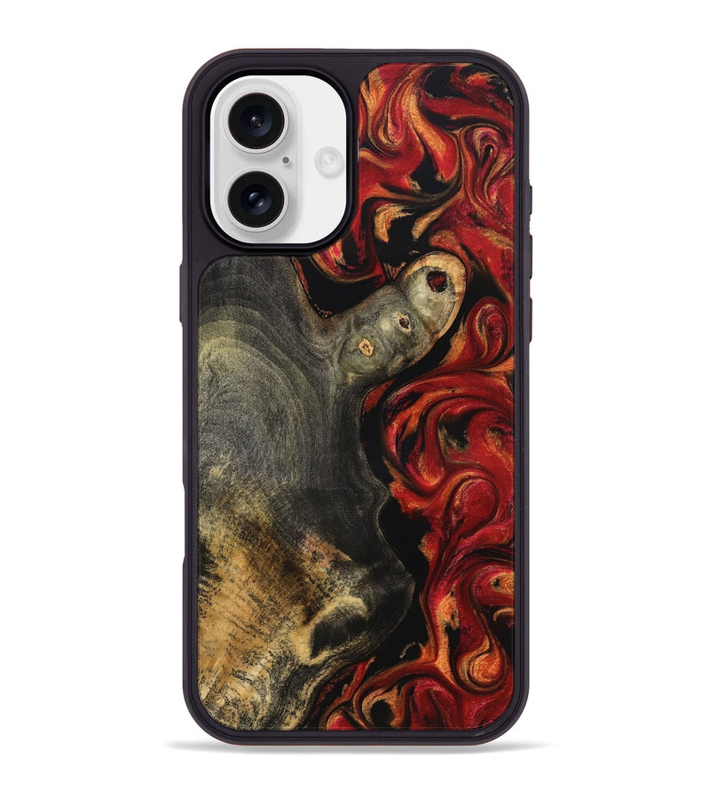 iPhone 16 Plus Wood Phone Case - Gia (Red, 827206)