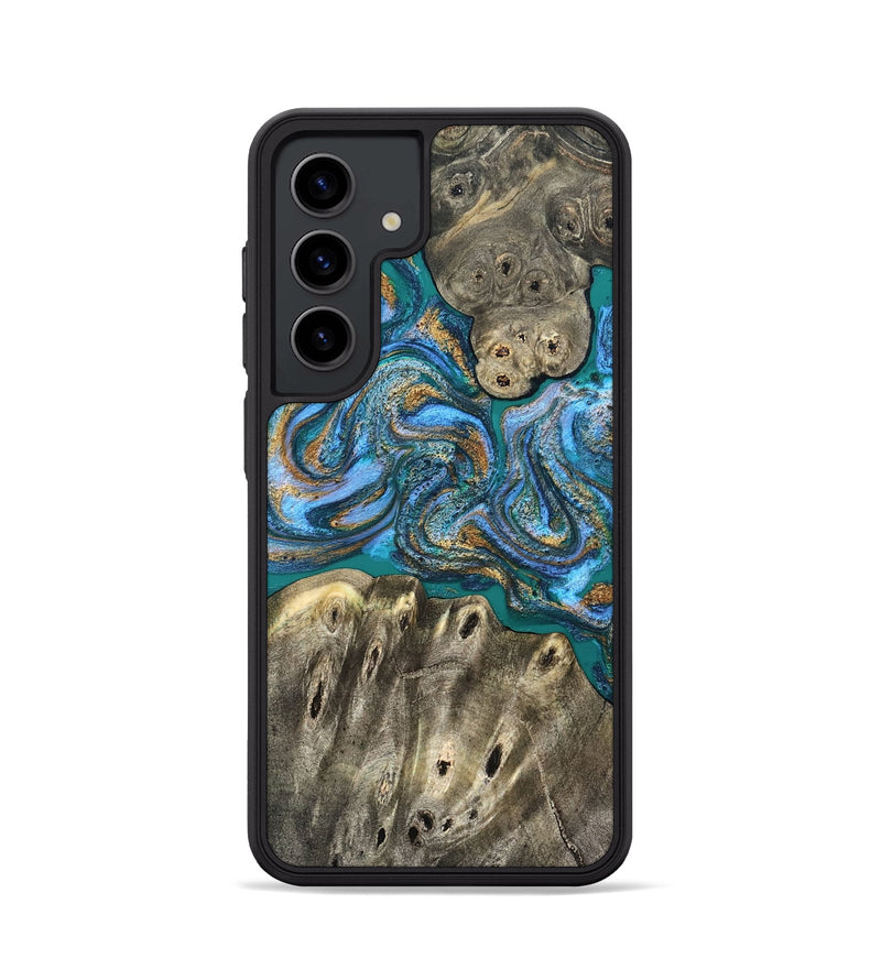 Galaxy S24 Wood Phone Case - Aspyn (Teal & Gold, 827212)