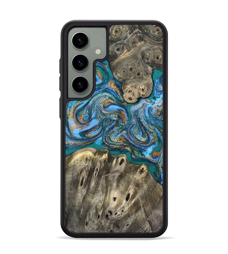 Galaxy S24 Plus Wood Phone Case - Aspyn (Teal & Gold, 827212)