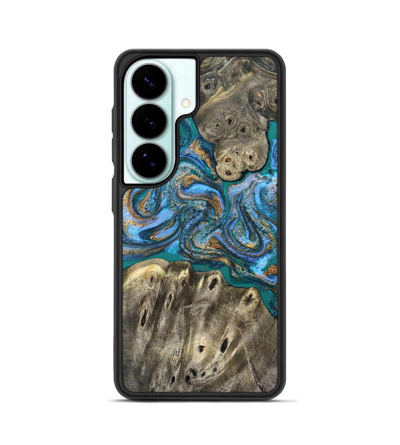 Galaxy S26 Wood Phone Case - Aspyn (Teal & Gold, 827212)