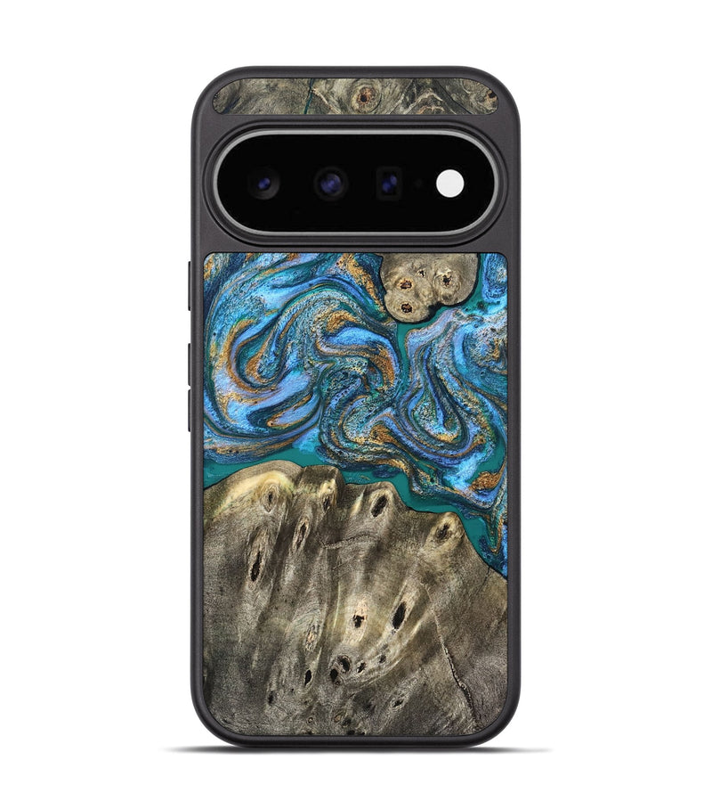 Pixel 11 Wood Phone Case - Aspyn (Teal & Gold, 827212)