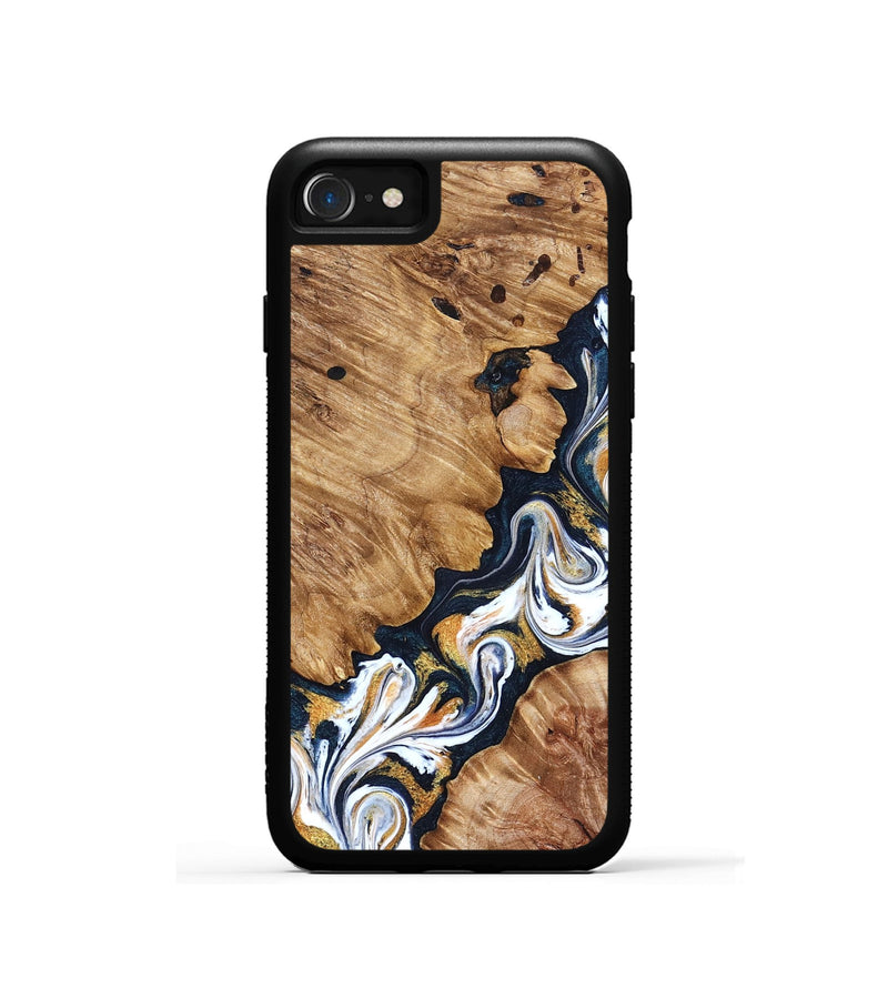 iPhone SE Wood Phone Case - Mindi (Teal & Gold, 827213)