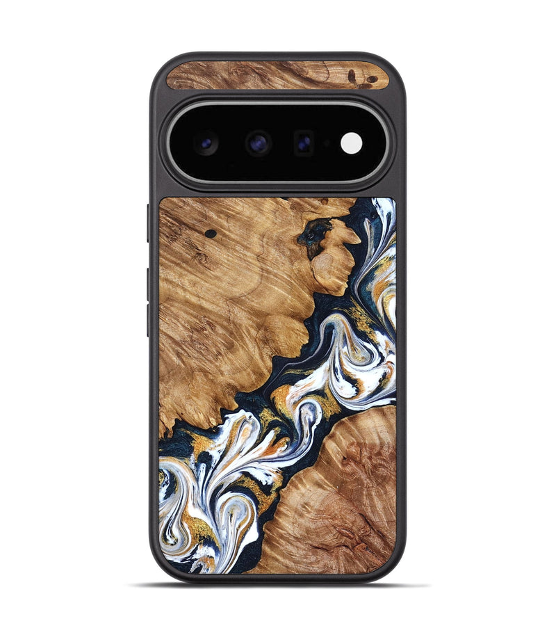 Pixel 11 Wood Phone Case - Mindi (Teal & Gold, 827213)