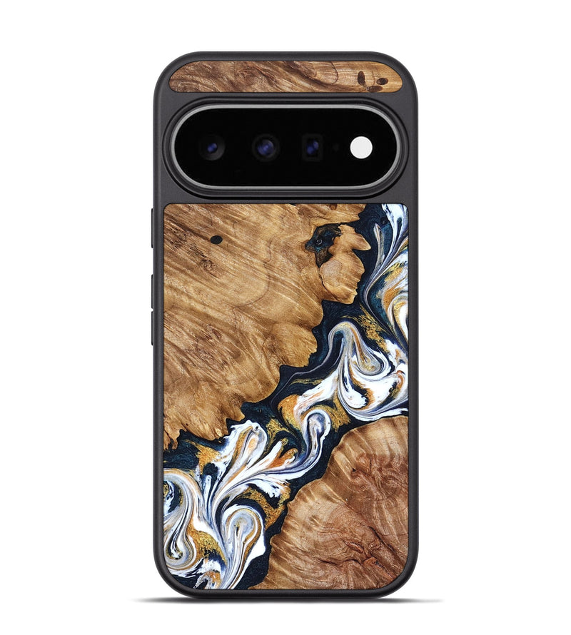 Pixel 11 Pro Wood Phone Case - Mindi (Teal & Gold, 827213)