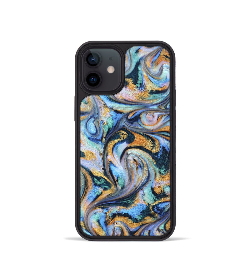 iPhone 12 mini ResinArt Phone Case - Triston (Teal & Gold, 827214)