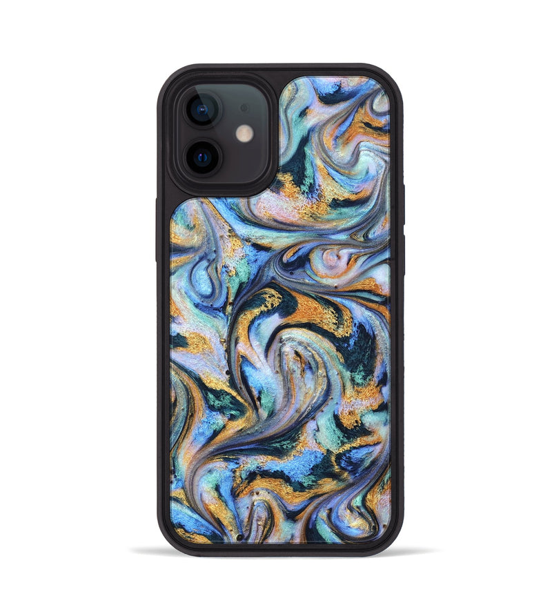 iPhone 12 ResinArt Phone Case - Triston (Teal & Gold, 827214)