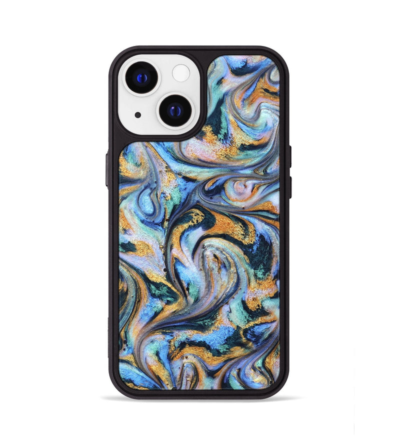 iPhone 13 ResinArt Phone Case - Triston (Teal & Gold, 827214)