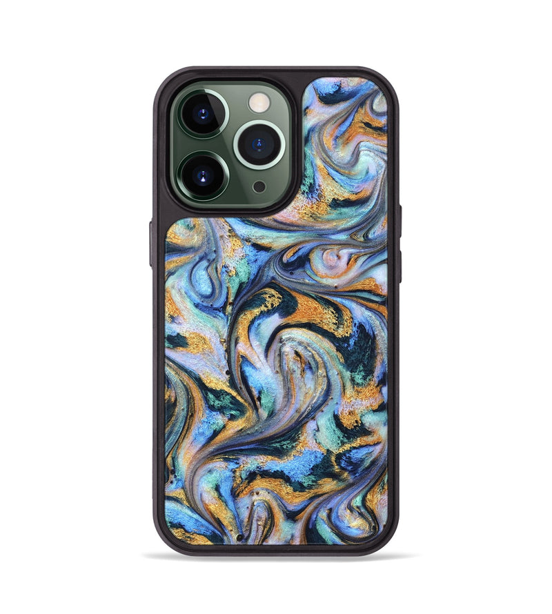 iPhone 13 Pro ResinArt Phone Case - Triston (Teal & Gold, 827214)