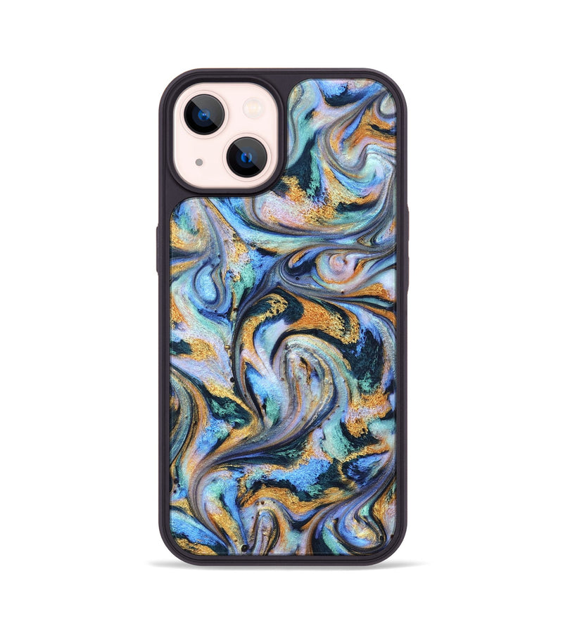 iPhone 14 ResinArt Phone Case - Triston (Teal & Gold, 827214)