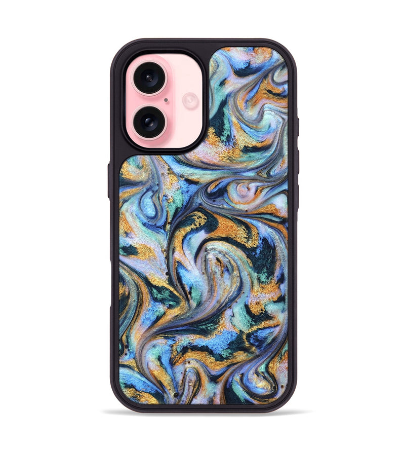 iPhone 16 ResinArt Phone Case - Triston (Teal & Gold, 827214)