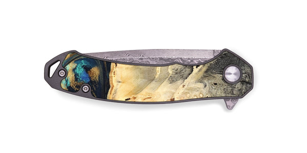 EDC Wood Pocket Knife - Miller (Teal & Gold, 827215)