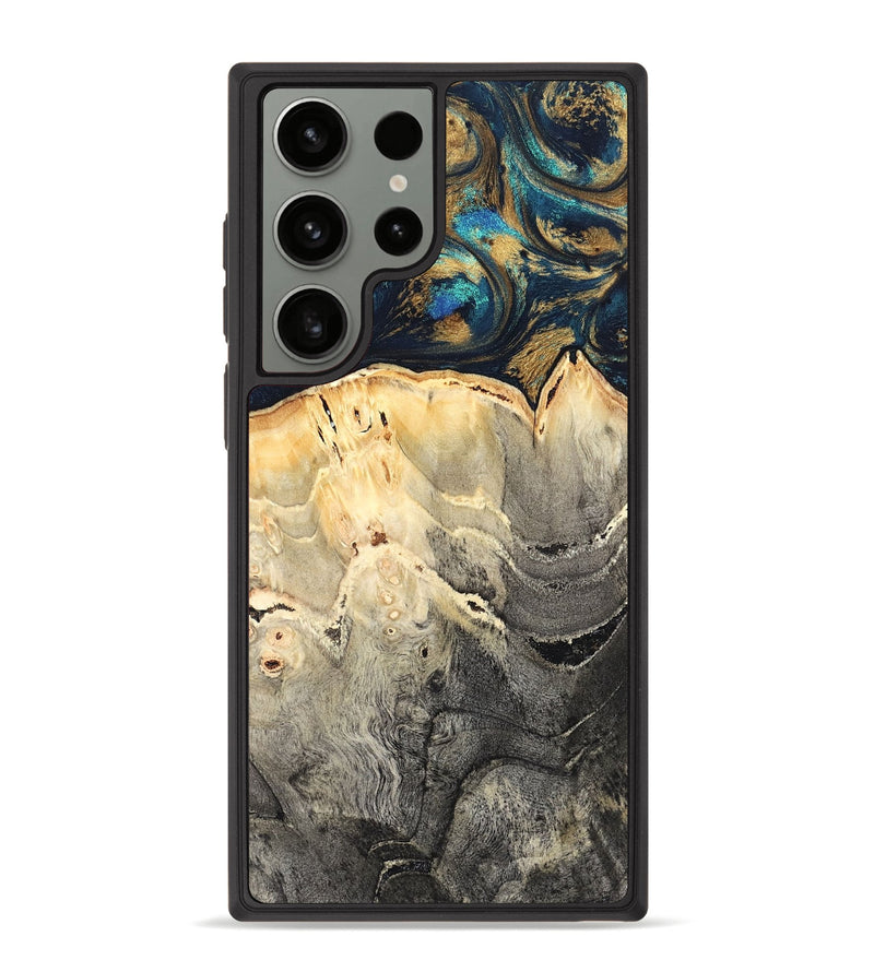 Galaxy S23 Ultra Wood Phone Case - Miller (Teal & Gold, 827215)