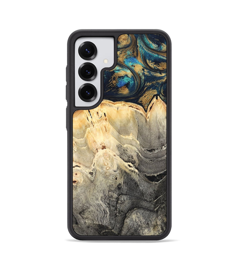 Galaxy S25 Wood Phone Case - Miller (Teal & Gold, 827215)