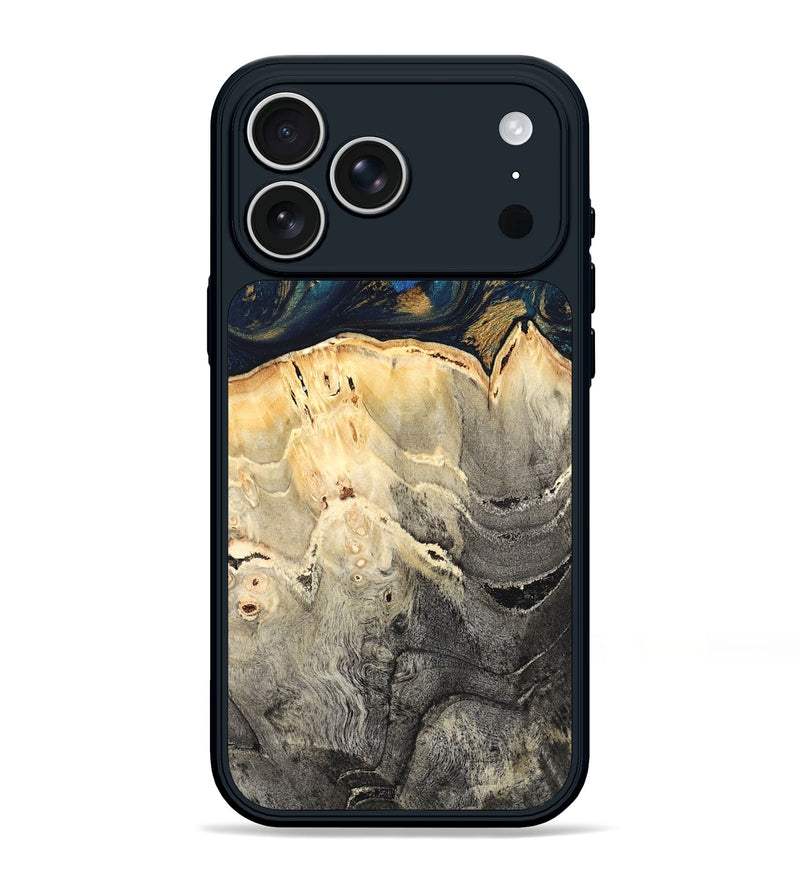iPhone 17 Pro Max Wood Phone Case - Miller (Teal & Gold, 827215)