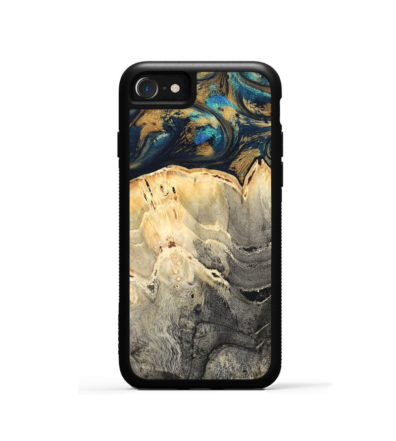 iPhone SE Wood Phone Case - Miller (Teal & Gold, 827215)