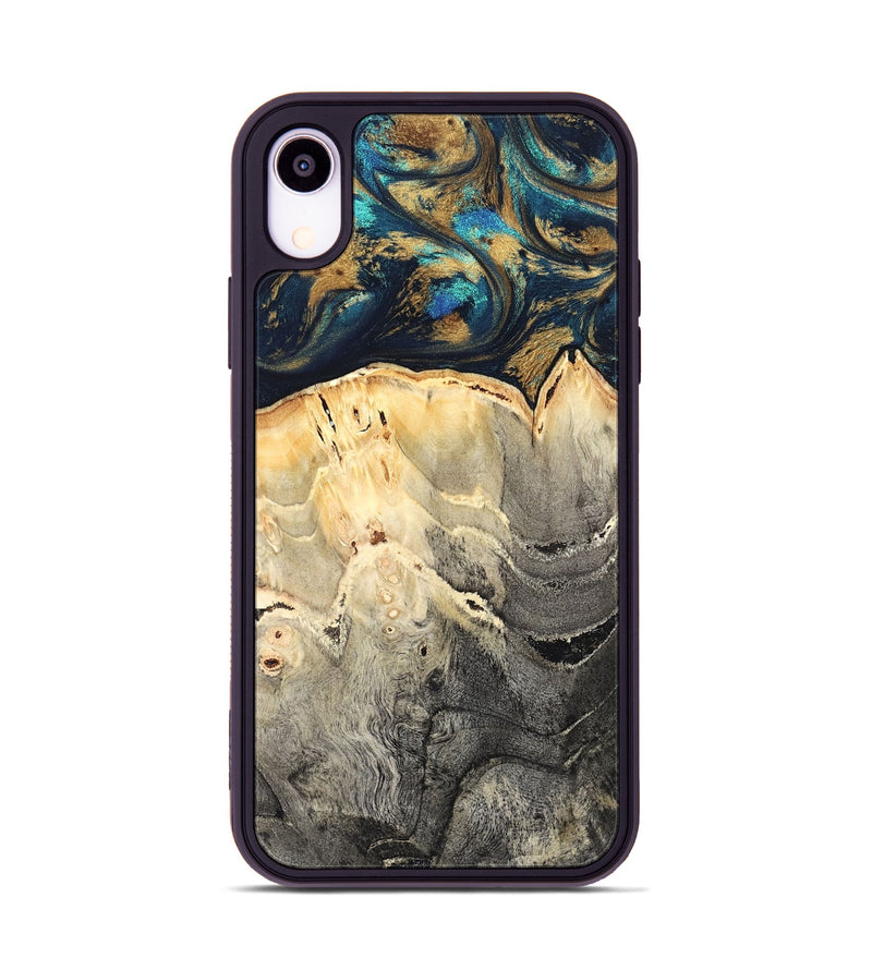 iPhone Xr Wood Phone Case - Miller (Teal & Gold, 827215)