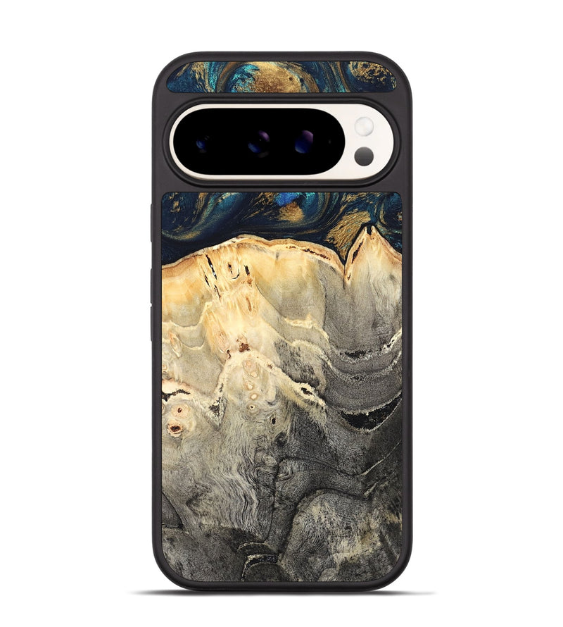 Pixel 9 Wood Phone Case - Miller (Teal & Gold, 827215)