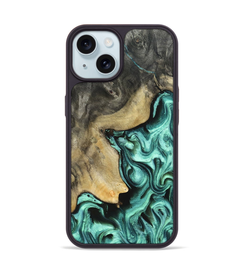iPhone 15 Wood Phone Case - Chrissy (Green, 827217)