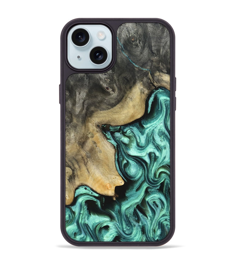 iPhone 15 Plus Wood Phone Case - Chrissy (Green, 827217)