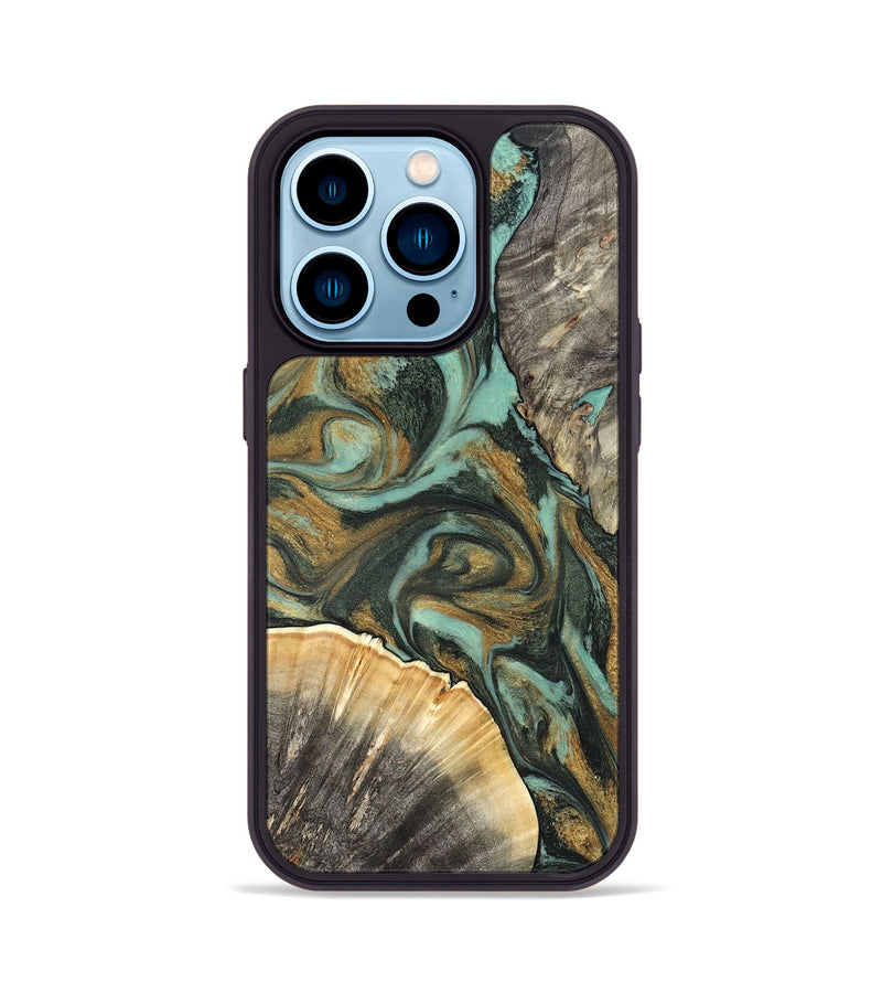 iPhone 14 Pro Wood Phone Case - Glenna (Green, 827219)