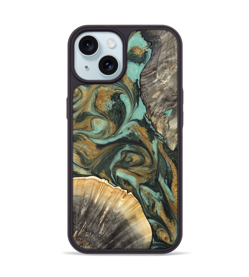 iPhone 15 Wood Phone Case - Glenna (Green, 827219)