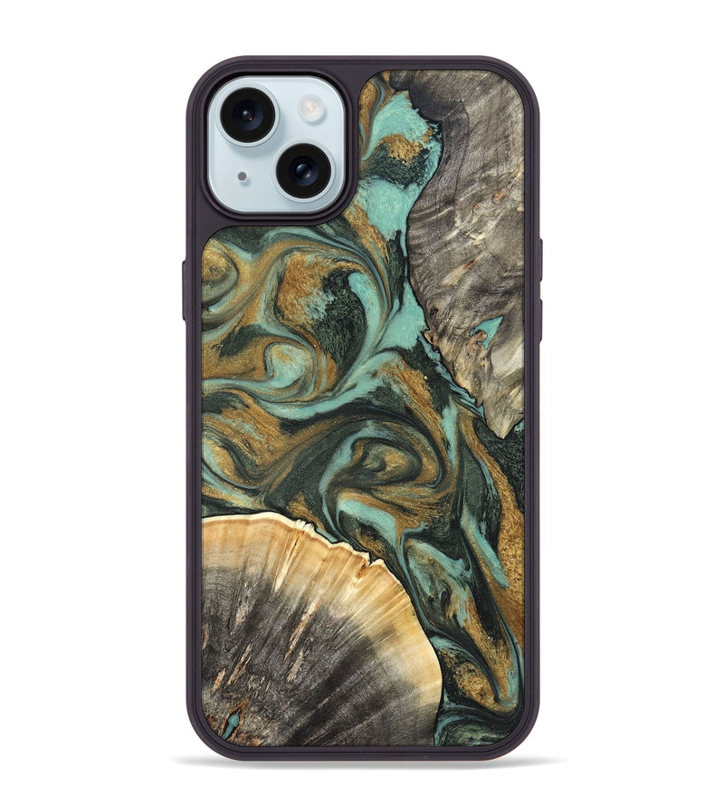 iPhone 15 Plus Wood Phone Case - Glenna (Green, 827219)