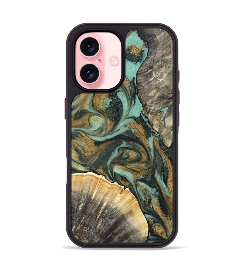 iPhone 16 Wood Phone Case - Glenna (Green, 827219)