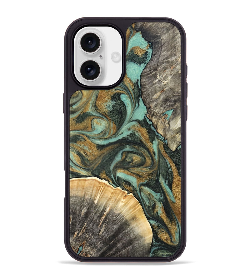iPhone 16 Plus Wood Phone Case - Glenna (Green, 827219)