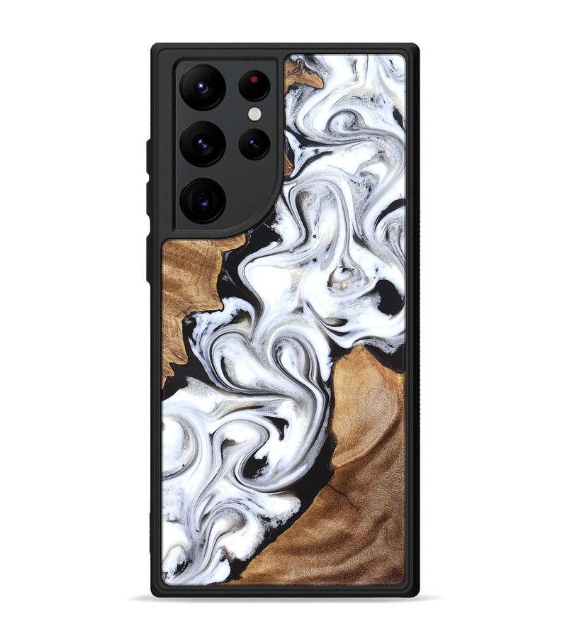 Galaxy S22 Ultra Wood Phone Case - Ameer (Black & White, 827220)
