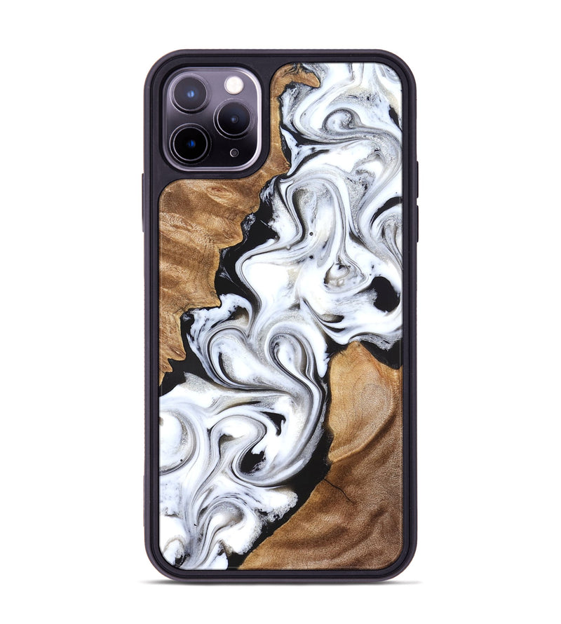iPhone 11 Pro Max Wood Phone Case - Ameer (Black & White, 827220)
