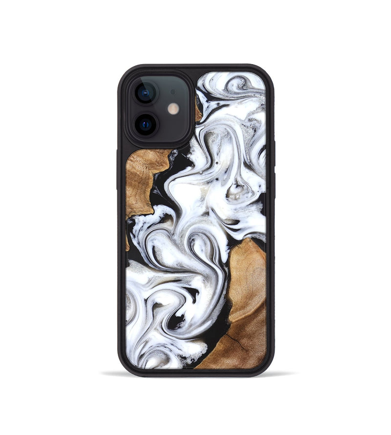 iPhone 12 mini Wood Phone Case - Ameer (Black & White, 827220)