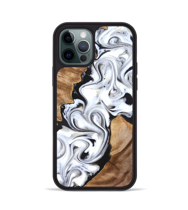 iPhone 12 Pro Wood Phone Case - Ameer (Black & White, 827220)