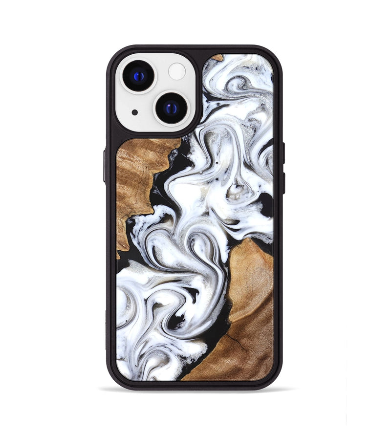 iPhone 13 Wood Phone Case - Ameer (Black & White, 827220)