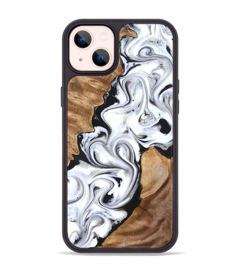 iPhone 14 Plus Wood Phone Case - Ameer (Black & White, 827220)