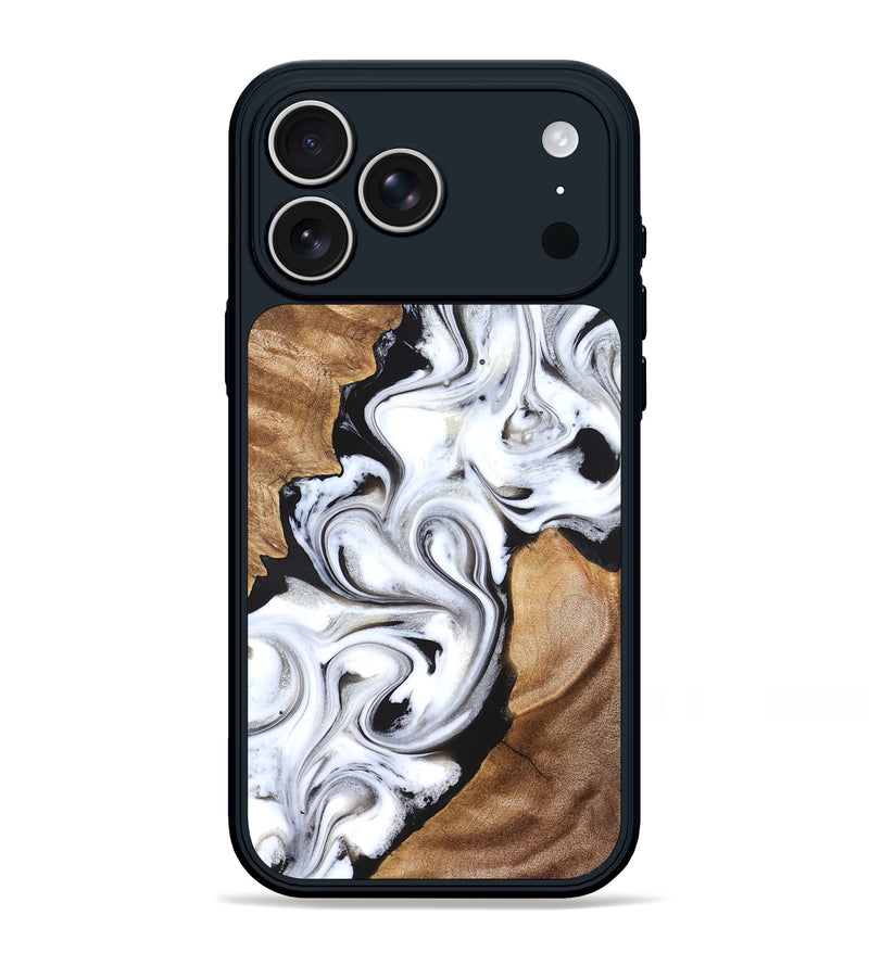 iPhone 17 Pro Max Wood Phone Case - Ameer (Black & White, 827220)