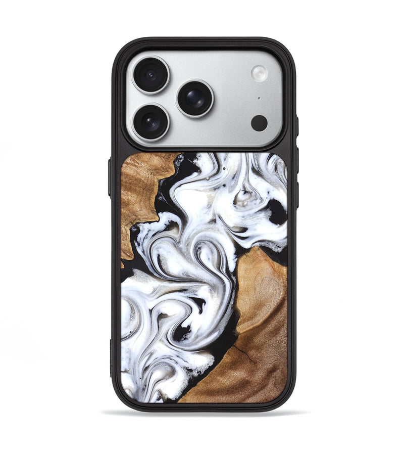 iPhone 18 Pro Wood Phone Case - Ameer (Black & White, 827220)