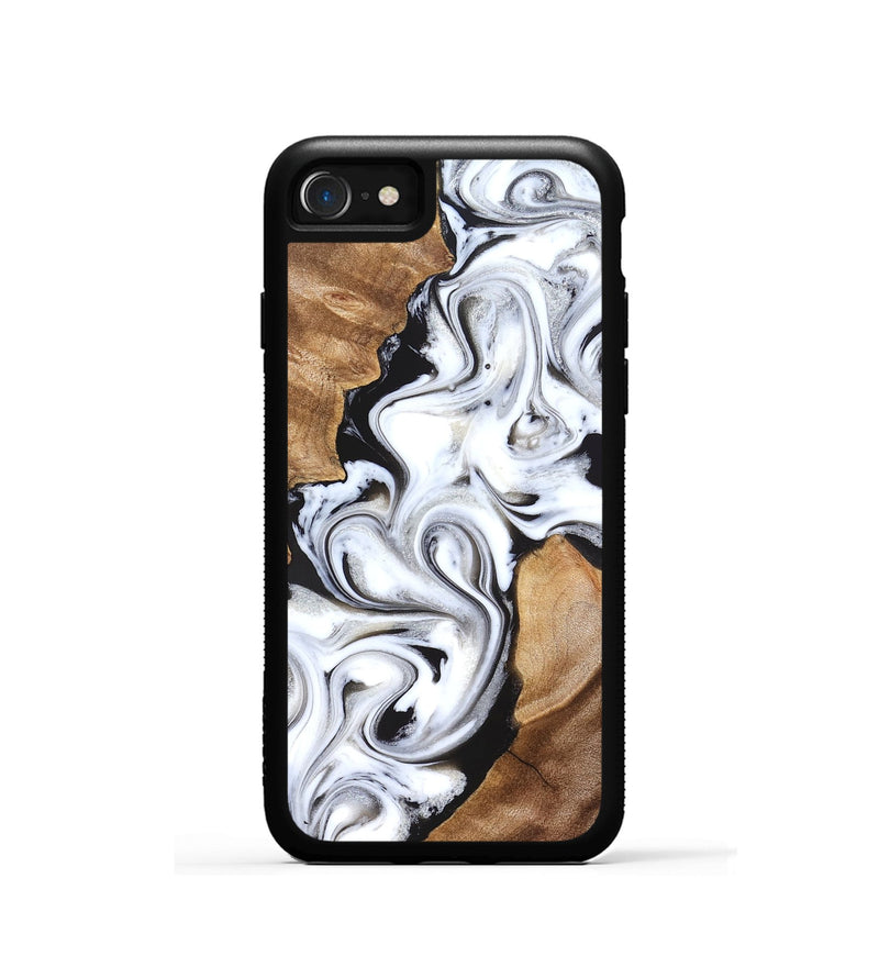 iPhone SE Wood Phone Case - Ameer (Black & White, 827220)