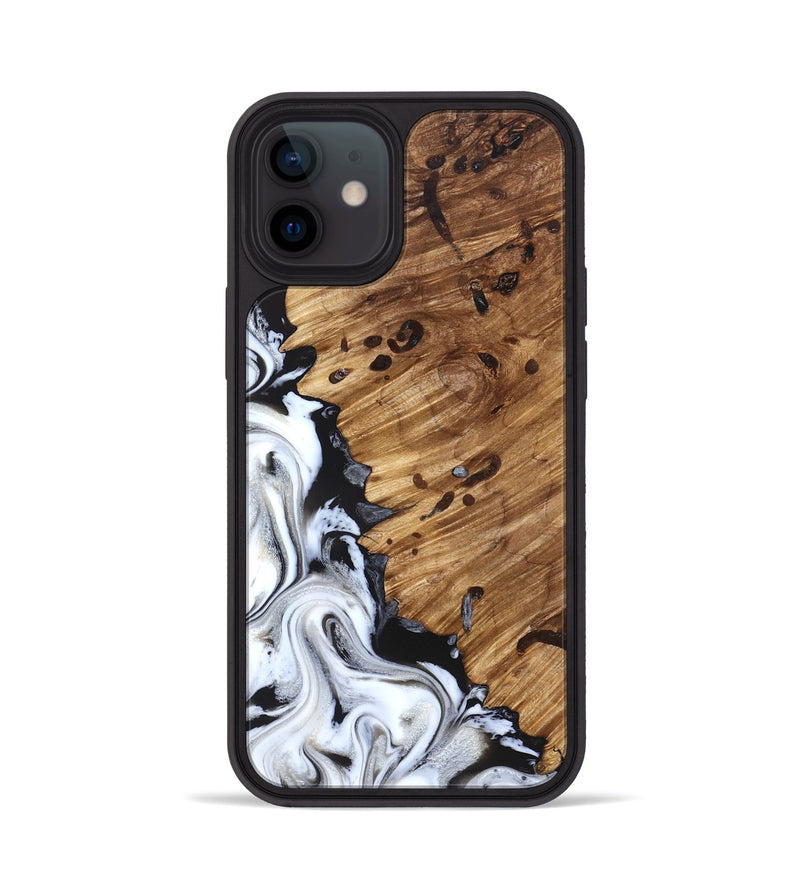 iPhone 12 Wood Phone Case - Lorelei (Black & White, 827221)