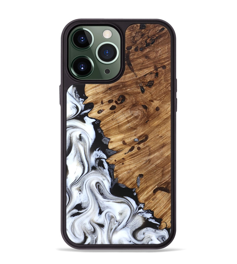 iPhone 13 Pro Max Wood Phone Case - Lorelei (Black & White, 827221)