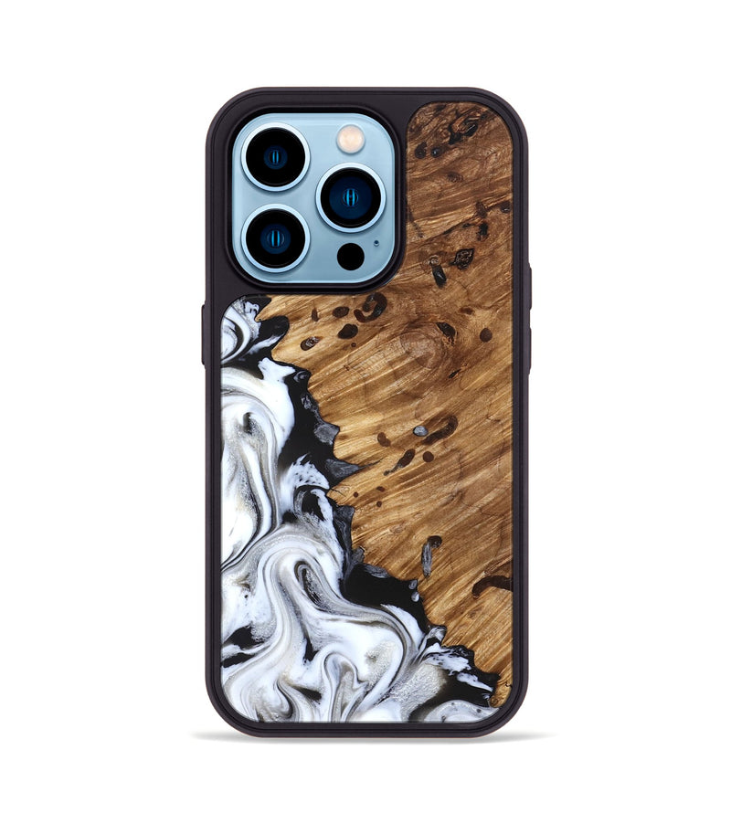iPhone 14 Pro Wood Phone Case - Lorelei (Black & White, 827221)