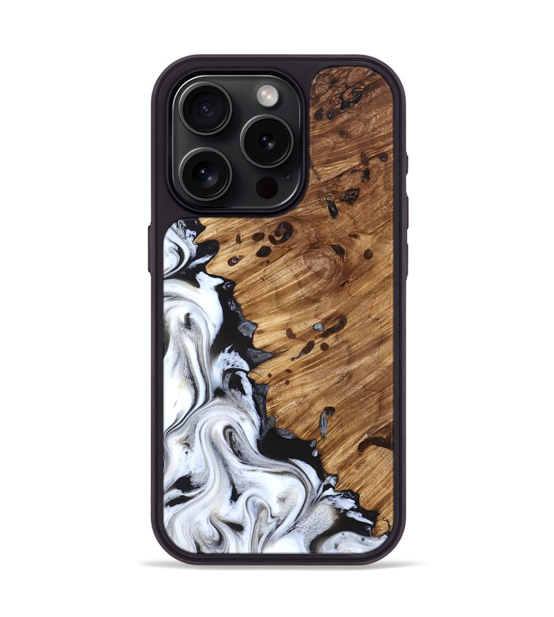 iPhone 15 Pro Wood Phone Case - Lorelei (Black & White, 827221)