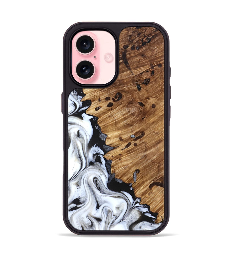 iPhone 16 Wood Phone Case - Lorelei (Black & White, 827221)