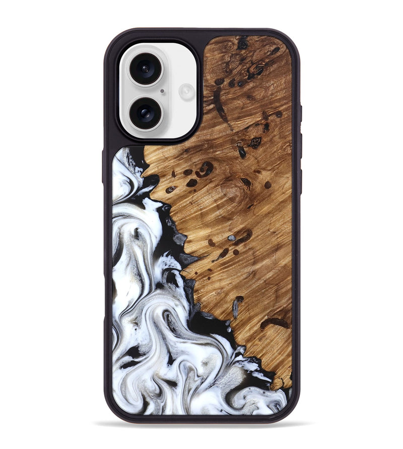 iPhone 16 Plus Wood Phone Case - Lorelei (Black & White, 827221)