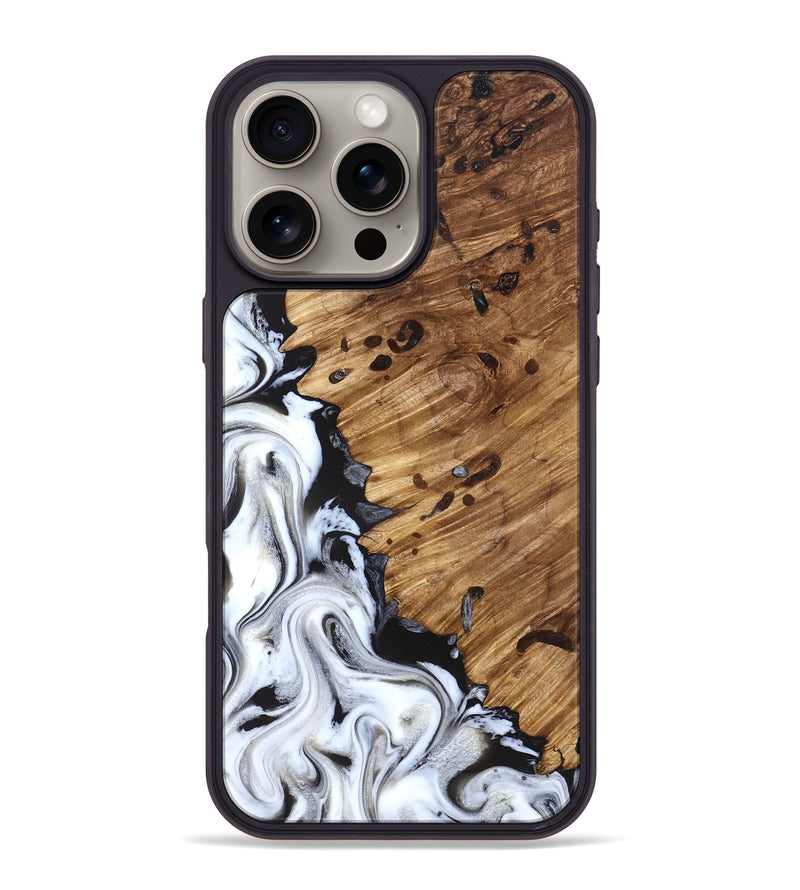 iPhone 16 Pro Max Wood Phone Case - Lorelei (Black & White, 827221)
